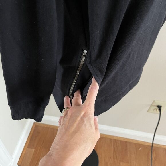 Athleta Cozy Karma Side Zip Funnel Neck Sweatshirt XS Black Athleisure Travel - Picture 10 of 13